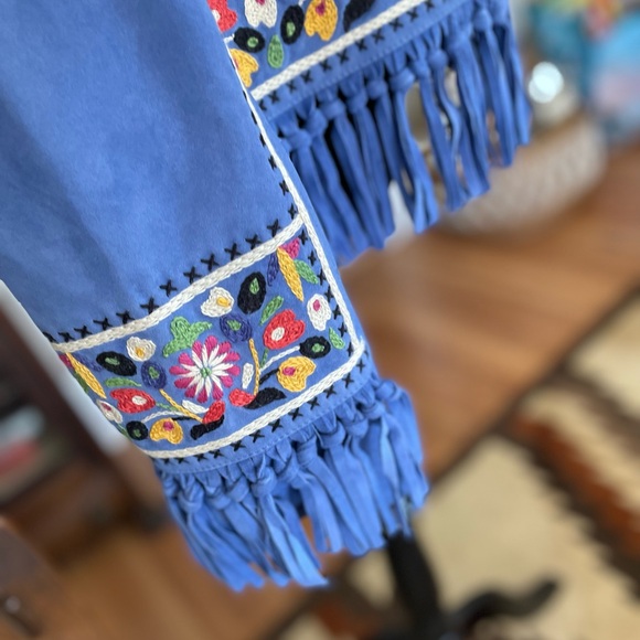 Double D Ranchwear Embroidered Suede Leather Jacket sz L NWT - Picture 7 of 14